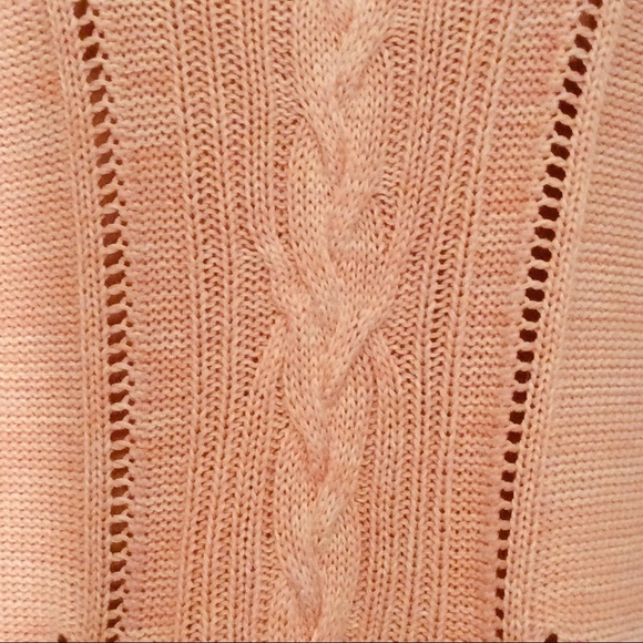 Forever 21 peachy pink cotton open-knit sweater - Picture 3 of 5